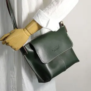 Cute Green LEATHER Side Bag Handmade WOMEN Green Crossbody BAG Phone Purse FOR WOMEN