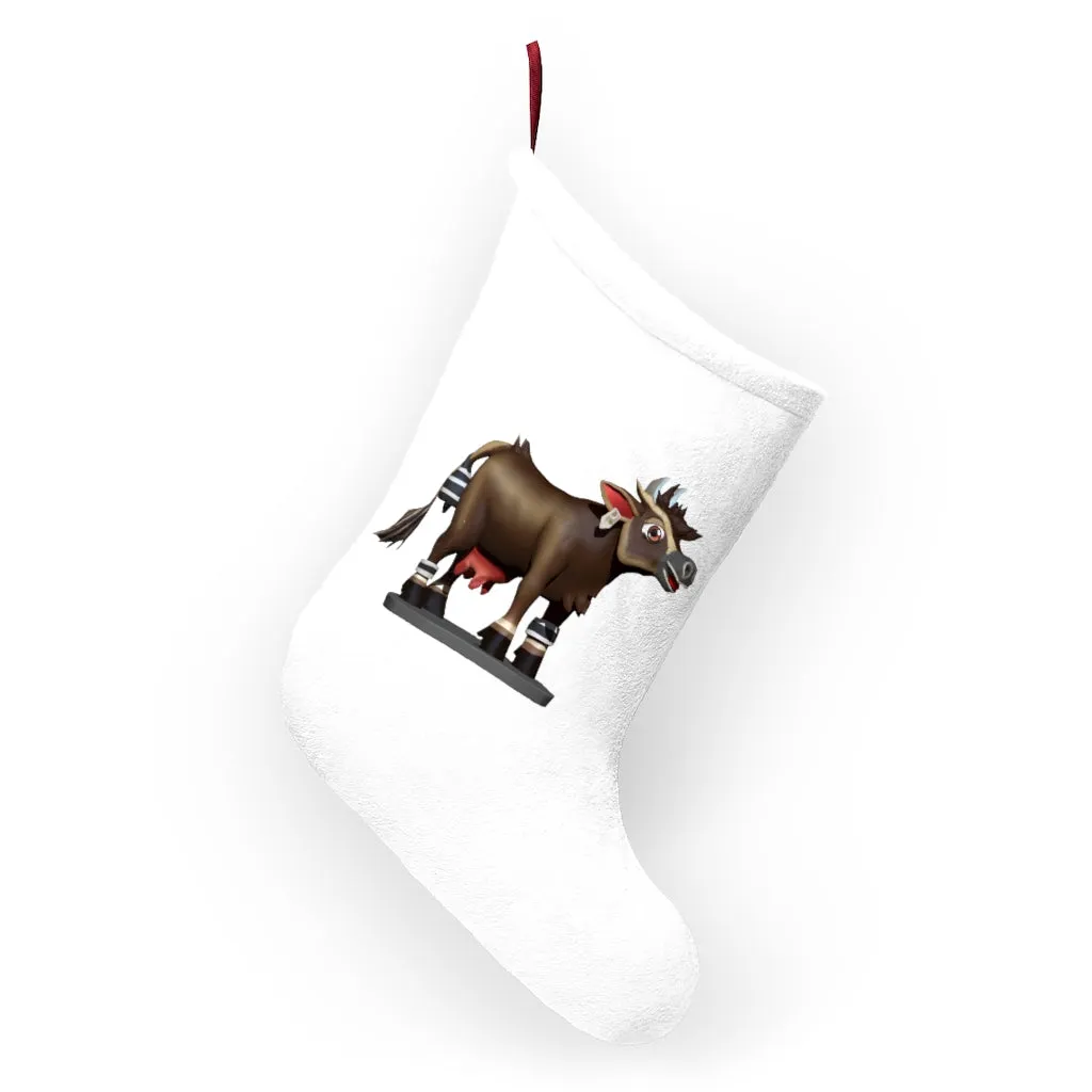 Dark Brown Cow Christmas Stockings