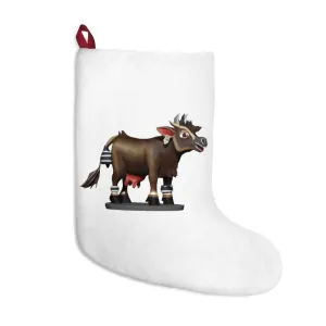 Dark Brown Cow Christmas Stockings