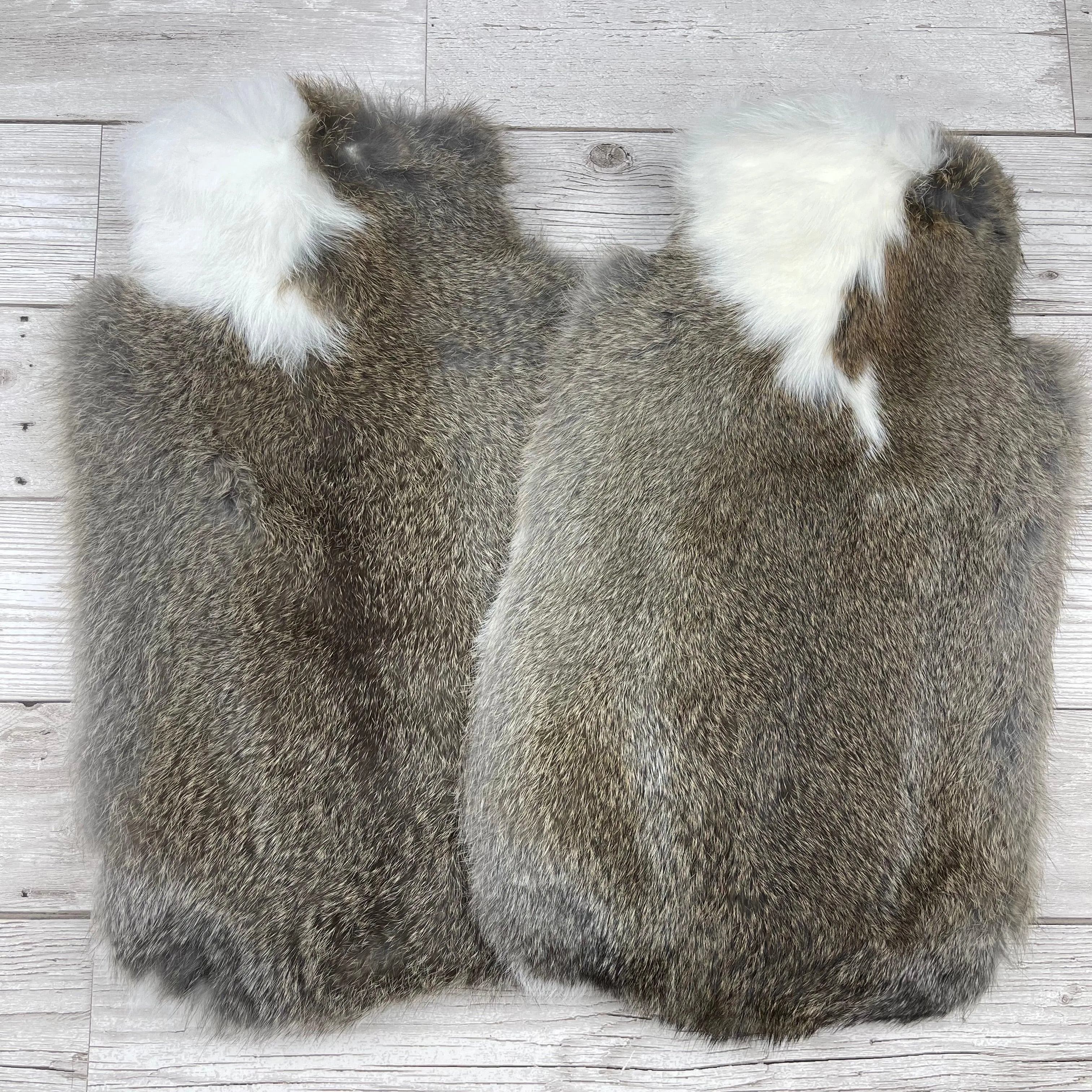 Duo of Luxury Real Fur Hot Water Bottles - #410