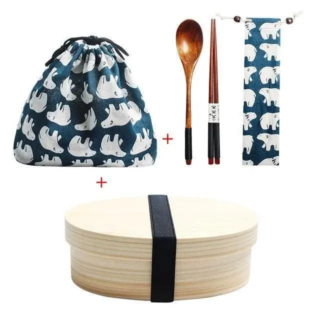 Eco-Friendly Wooden Bento Box Set with Leakproof Features - Perfect for Healthy Family Meals