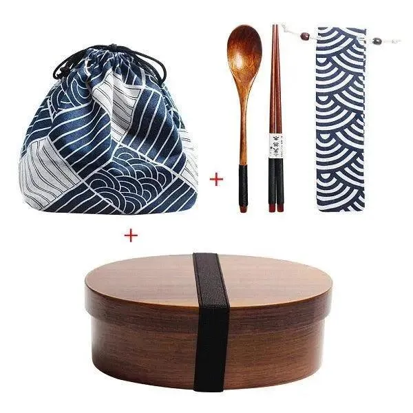 Eco-Friendly Wooden Bento Box Set with Leakproof Features - Perfect for Healthy Family Meals