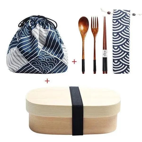 Eco-Friendly Wooden Bento Box Set with Leakproof Features - Perfect for Healthy Family Meals