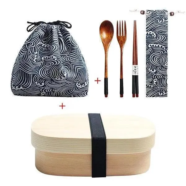 Eco-Friendly Wooden Bento Box Set with Leakproof Features - Perfect for Healthy Family Meals