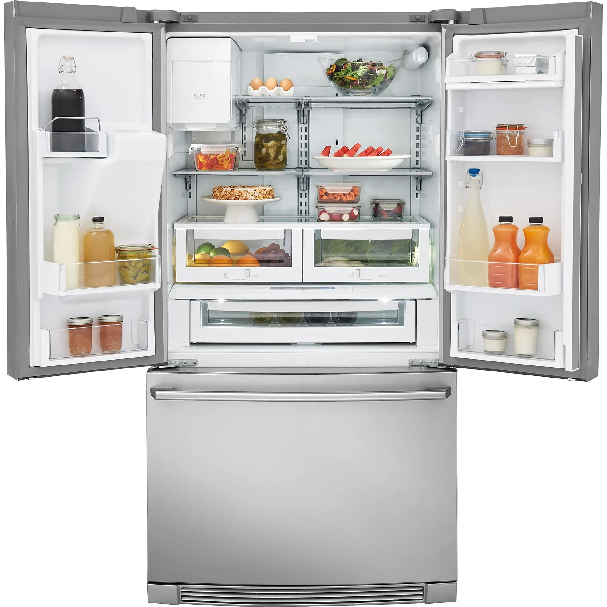 Electrolux 36-inch, 21.5 cu. ft. Counter-Depth French 3-Door Refrigerator with Wave-Touch® Controls EW23BC87SS