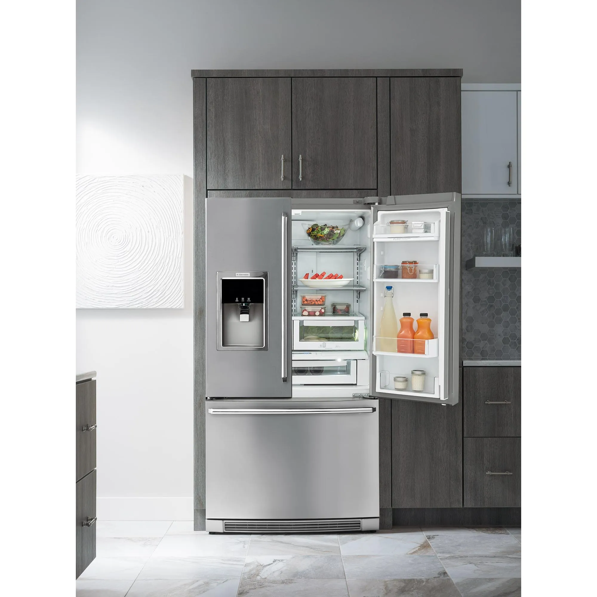 Electrolux 36-inch, 21.5 cu. ft. Counter-Depth French 3-Door Refrigerator with Wave-Touch® Controls EW23BC87SS