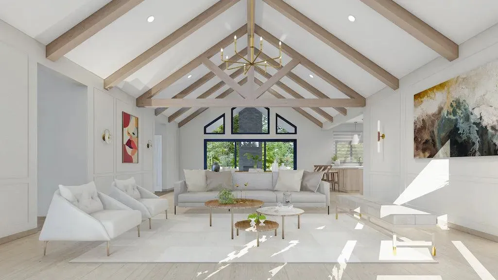 Elegant 3-Bedroom Home Plan with Spacious Porch and Front Garage