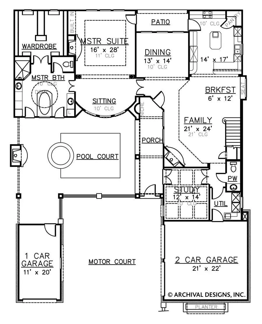 Elegant 4-Bedroom Home with Courtyard Garage and Spacious Interiors