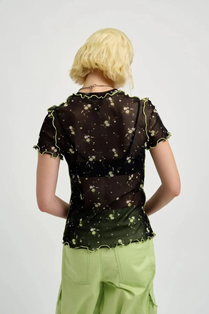 Eliza Faulkner Remy Tee (Black Floral Mesh)