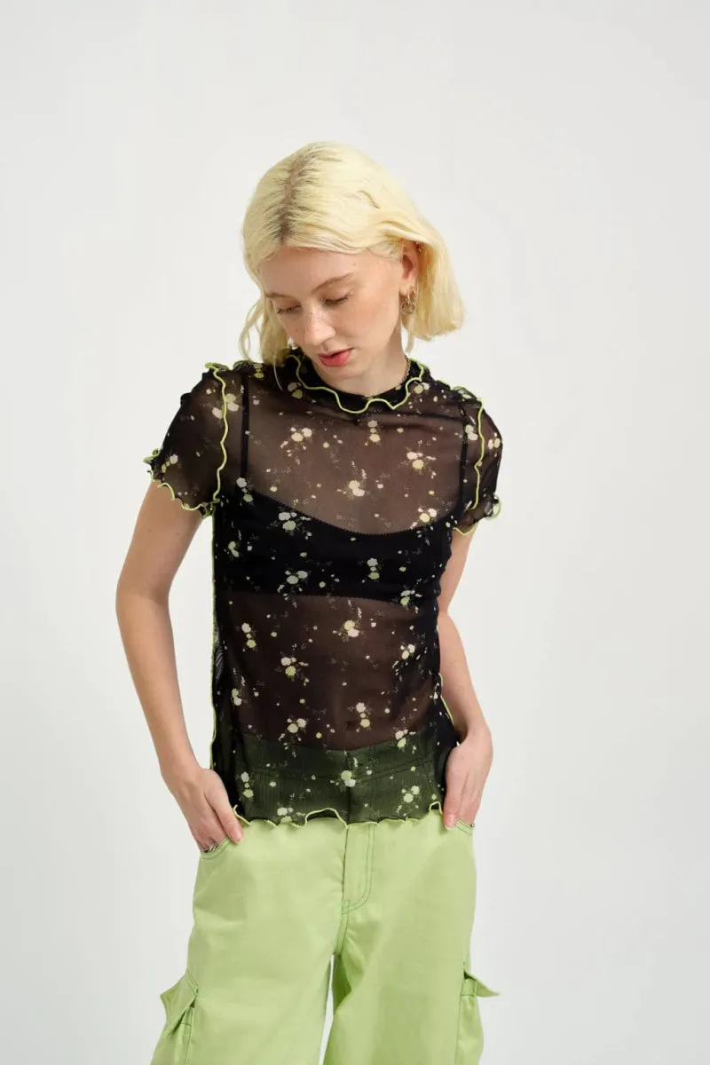 Eliza Faulkner Remy Tee (Black Floral Mesh)