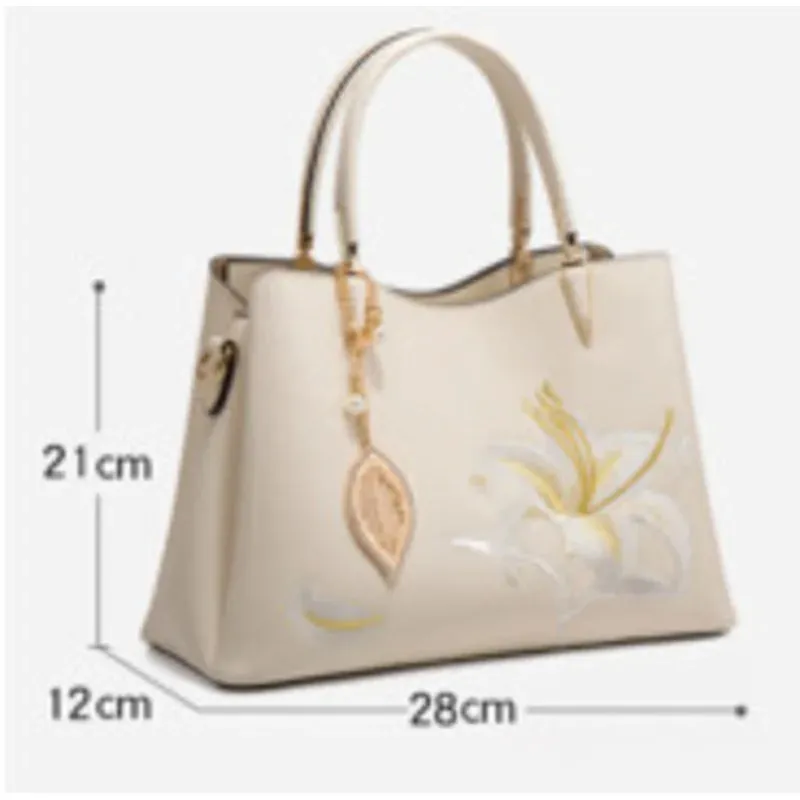 Embroidered Large Capacity Shoulder Bag