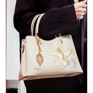 Embroidered Large Capacity Shoulder Bag
