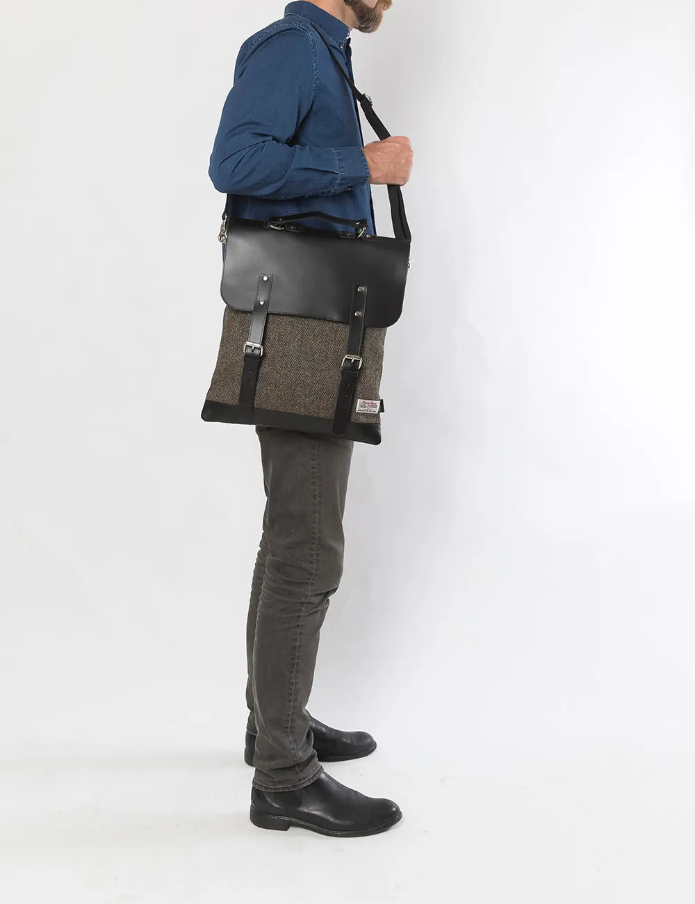 Enter Accessories Harris Tweed Messenger Tote