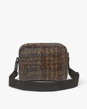 Extra-Large Woolen Check Boxy Crossbody Bag