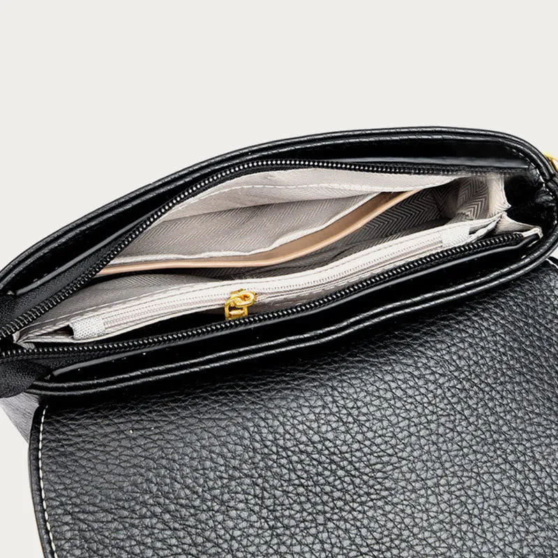 Faux Leather Crossbody Cell Phone Purse with 2 Shoulder Strap