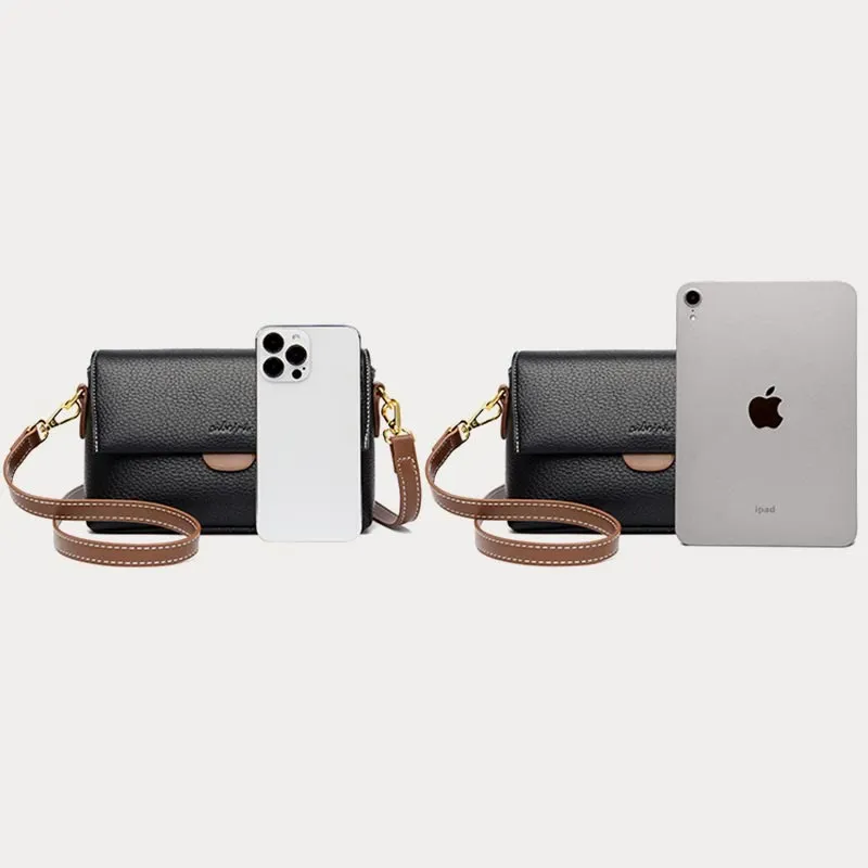 Faux Leather Crossbody Cell Phone Purse with 2 Shoulder Strap