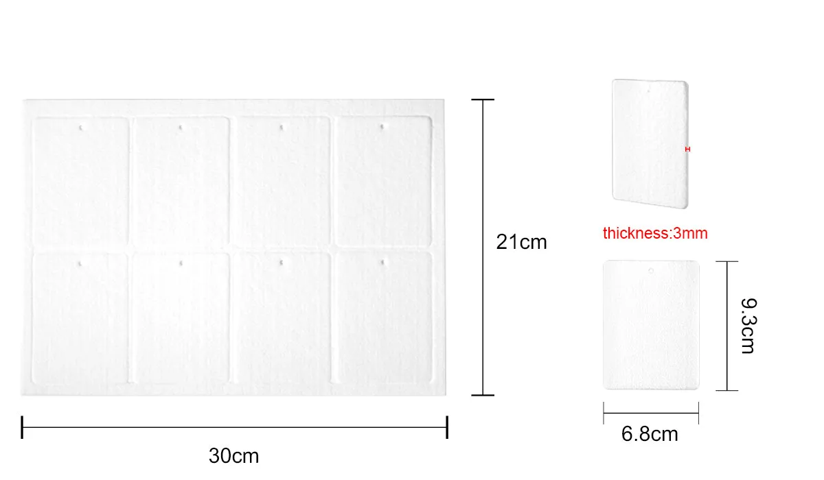 Felt Air Freshener - Rectangle - Sheet of 8