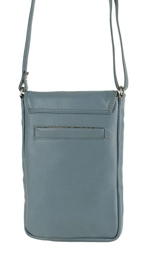 Franco Bonini 7020 - Leather small crossbody phone bag - NewGrey