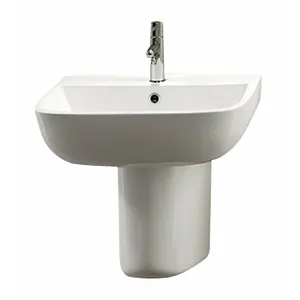 Frontline White Series 600 Semi-Pedestal Basin - 1 Tap Hole