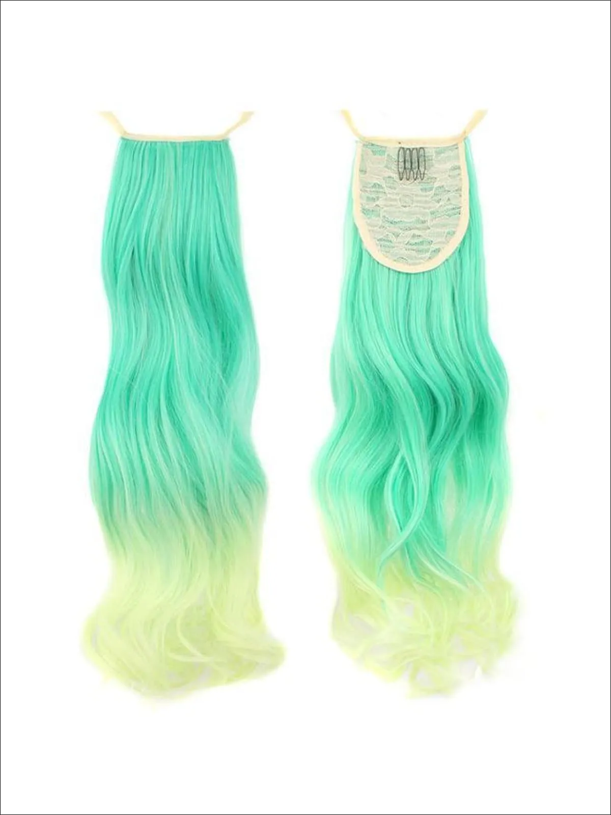 Girls Multi-Colored Detachable Ponytail Hair Extensions