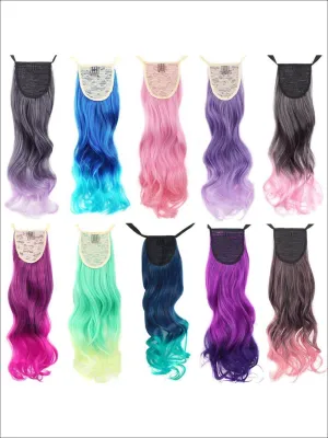 Girls Multi-Colored Detachable Ponytail Hair Extensions