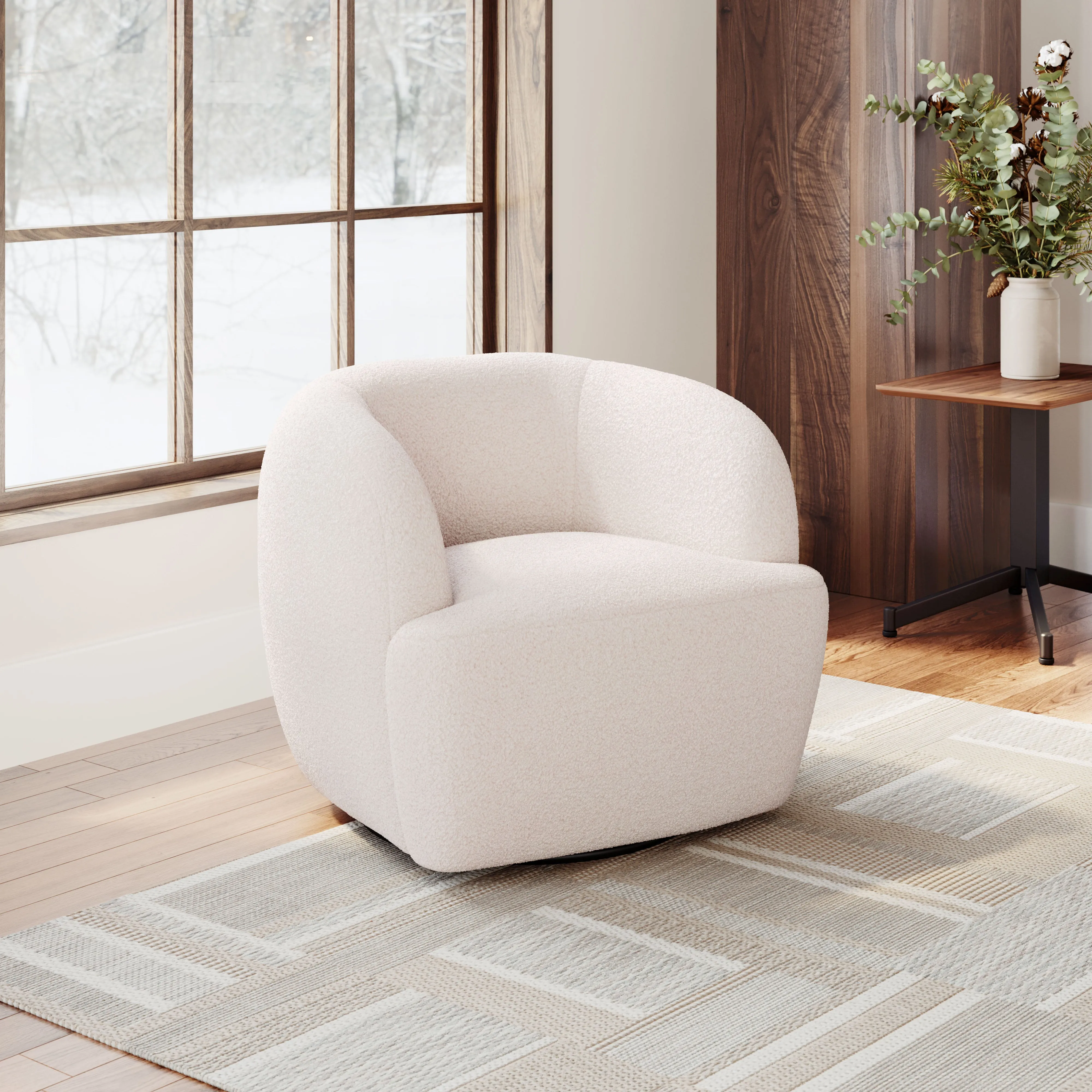 Govan Swivel Chair Ivory