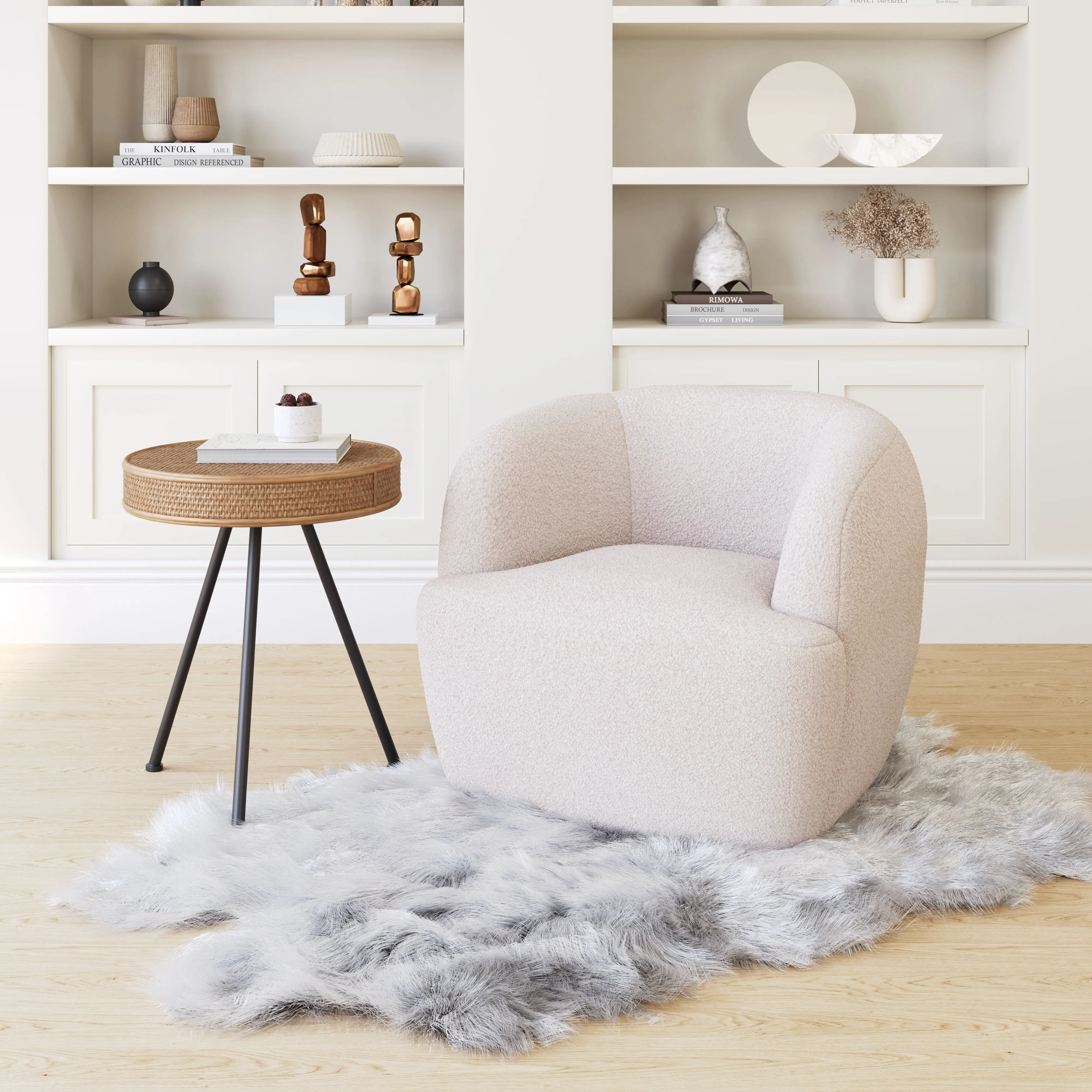 Govan Swivel Chair Ivory