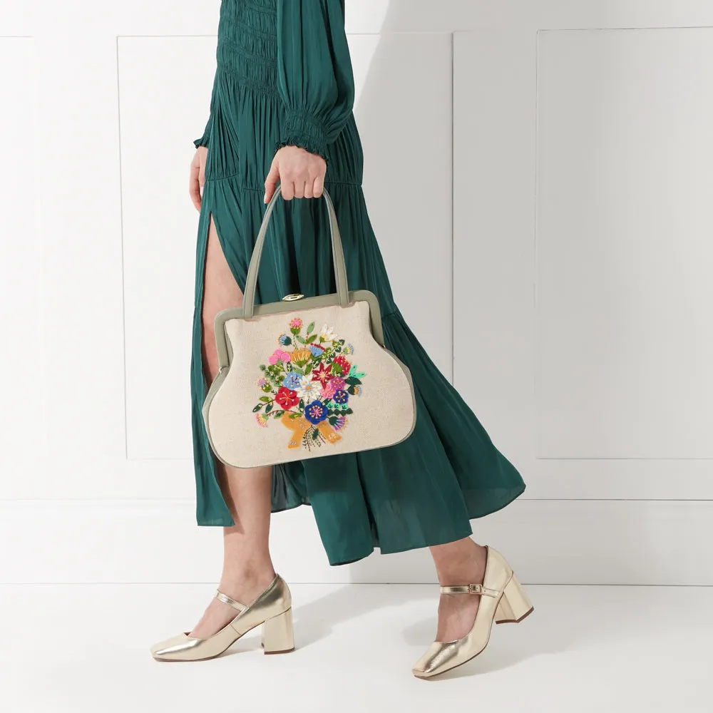 GRANITE FLORAL BLOOMS EVIE HANDBAG