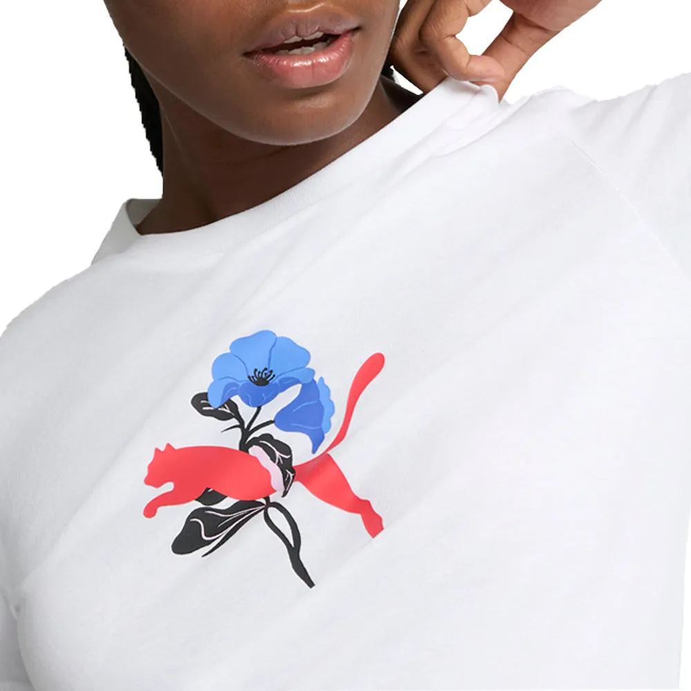 Graphics Blossom Day Crew Neck Short Sleeve T-Shirt