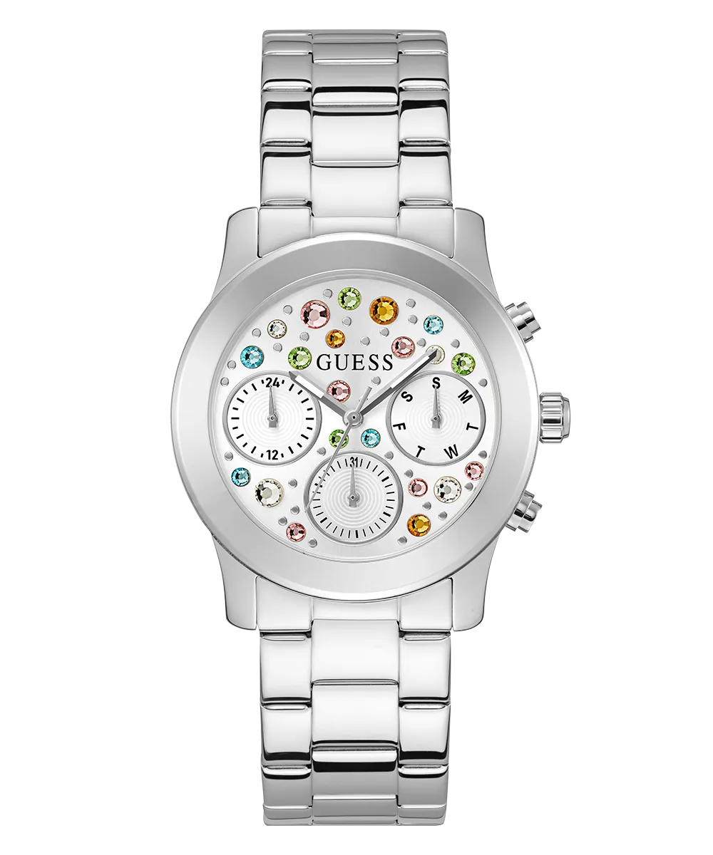 GUESS Ladies Silver Tone Multi-function Watch