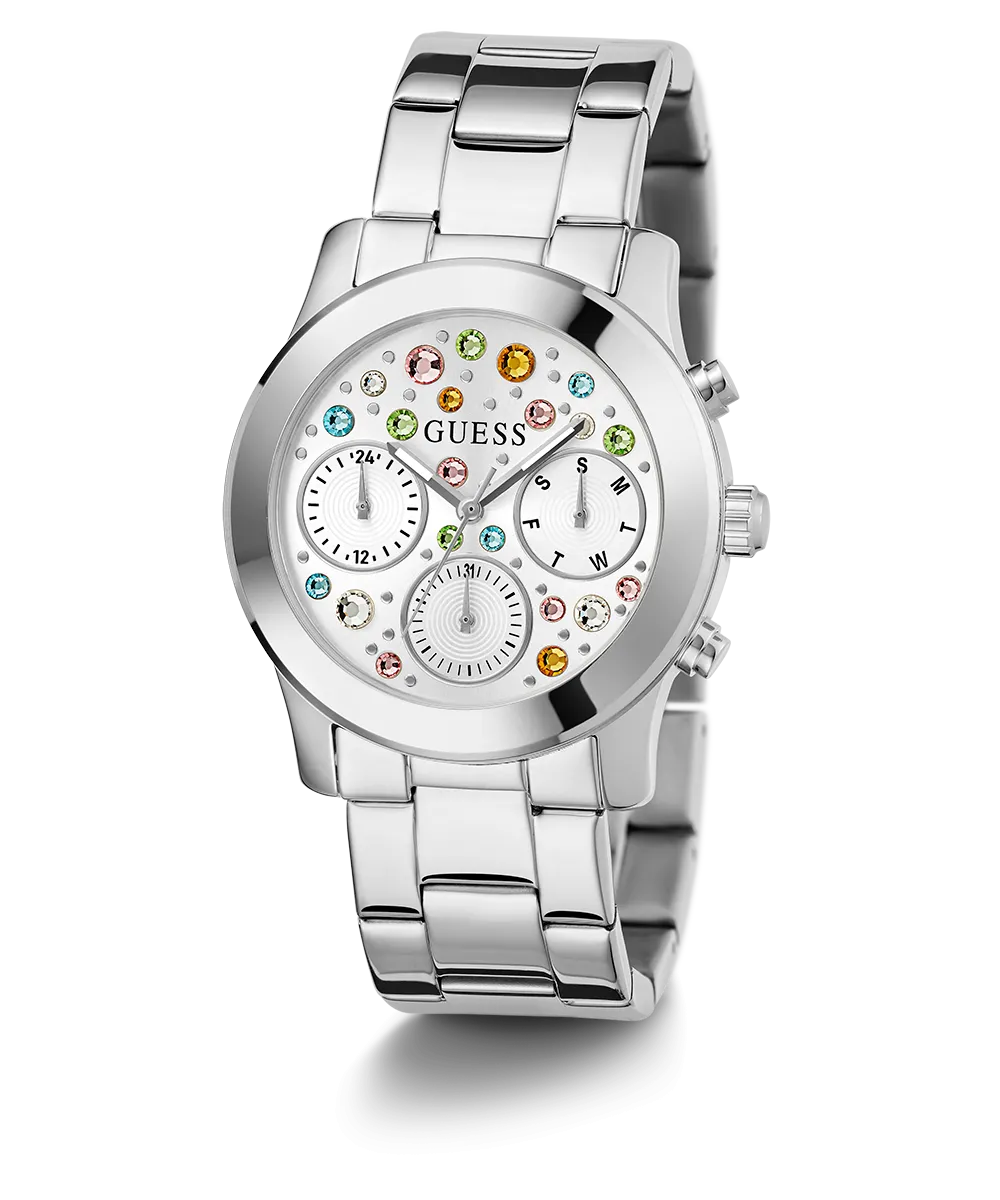 GUESS Ladies Silver Tone Multi-function Watch