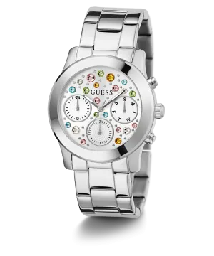 GUESS Ladies Silver Tone Multi-function Watch