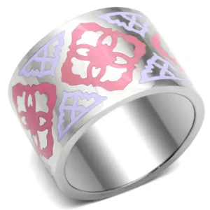 High polished (no plating) Stainless Steel Ring with Epoxy in Multi Color for Women Style TK676