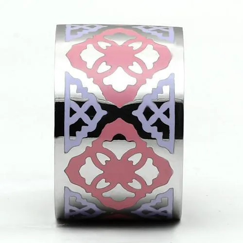 High polished (no plating) Stainless Steel Ring with Epoxy in Multi Color for Women Style TK676