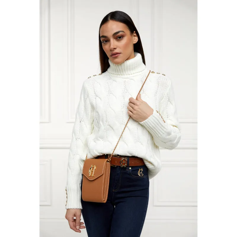 Holland Cooper Knightsbridge Ladies Phone Pouch Bag - Tan Gold