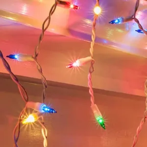 Hometown Holidays 1762-20/12 Icicle Light Set, 2.5 V, 100 pcs-Lamp, Multi-Colored Light, 7 ft L :EA: QUANTITY: 12