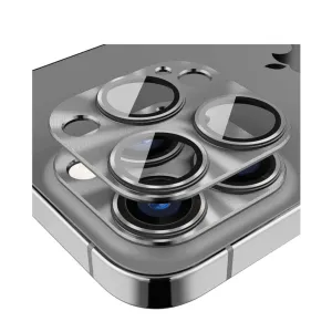 iPhone 16 Pro / iPhone 16 Pro Max Alu Ultra Clear Camera Lens Protector Full Protection with Armored Glass - Grey