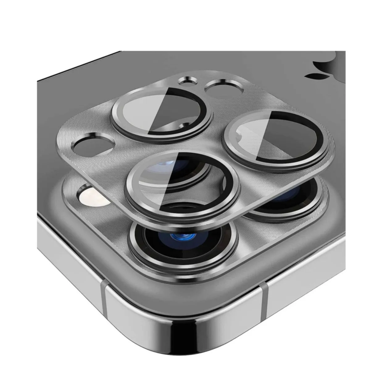 iPhone 16 Pro / iPhone 16 Pro Max Alu Ultra Clear Camera Lens Protector Full Protection with Armored Glass - Grey