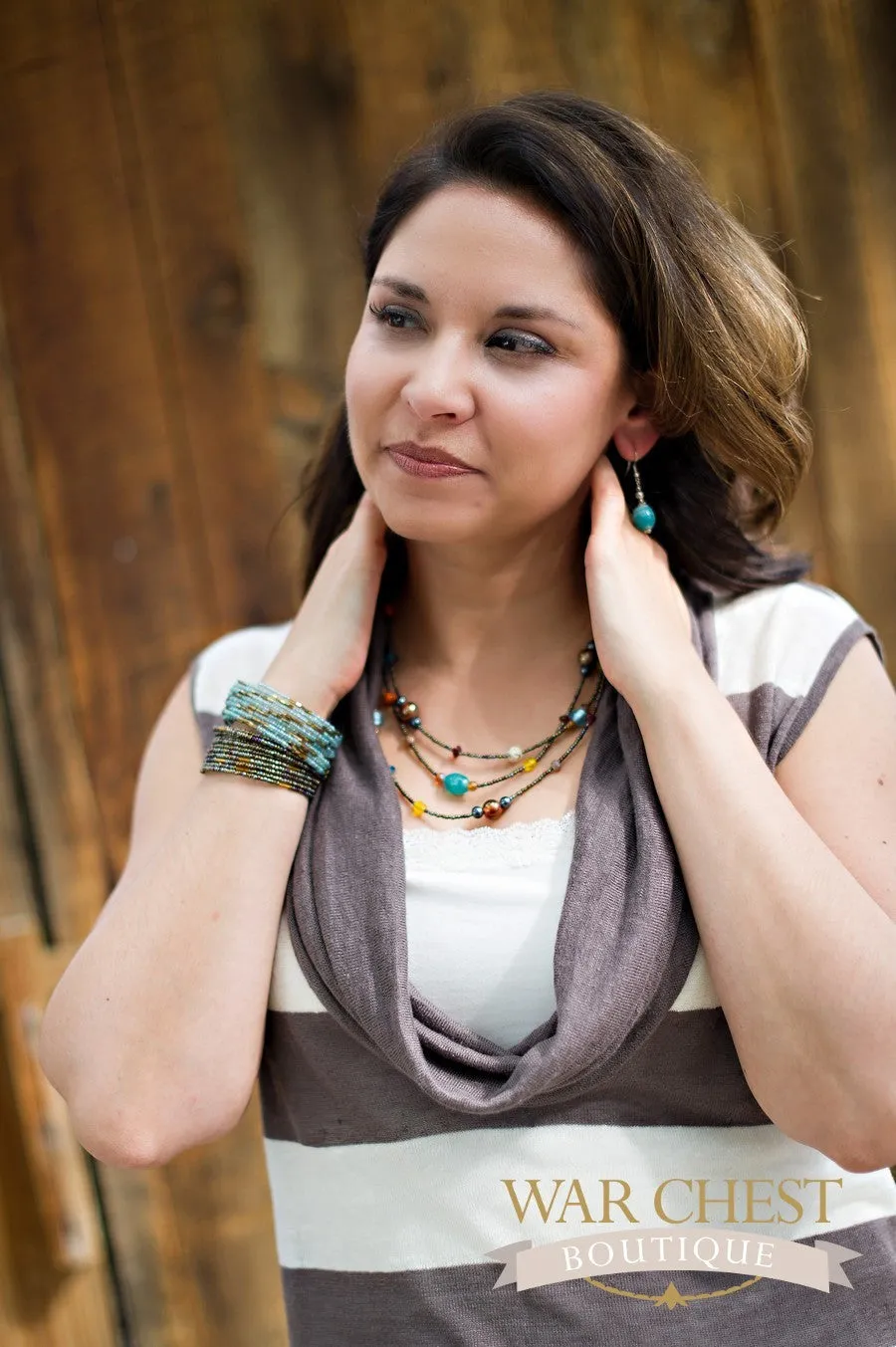Iridescent Glass Bead Necklace