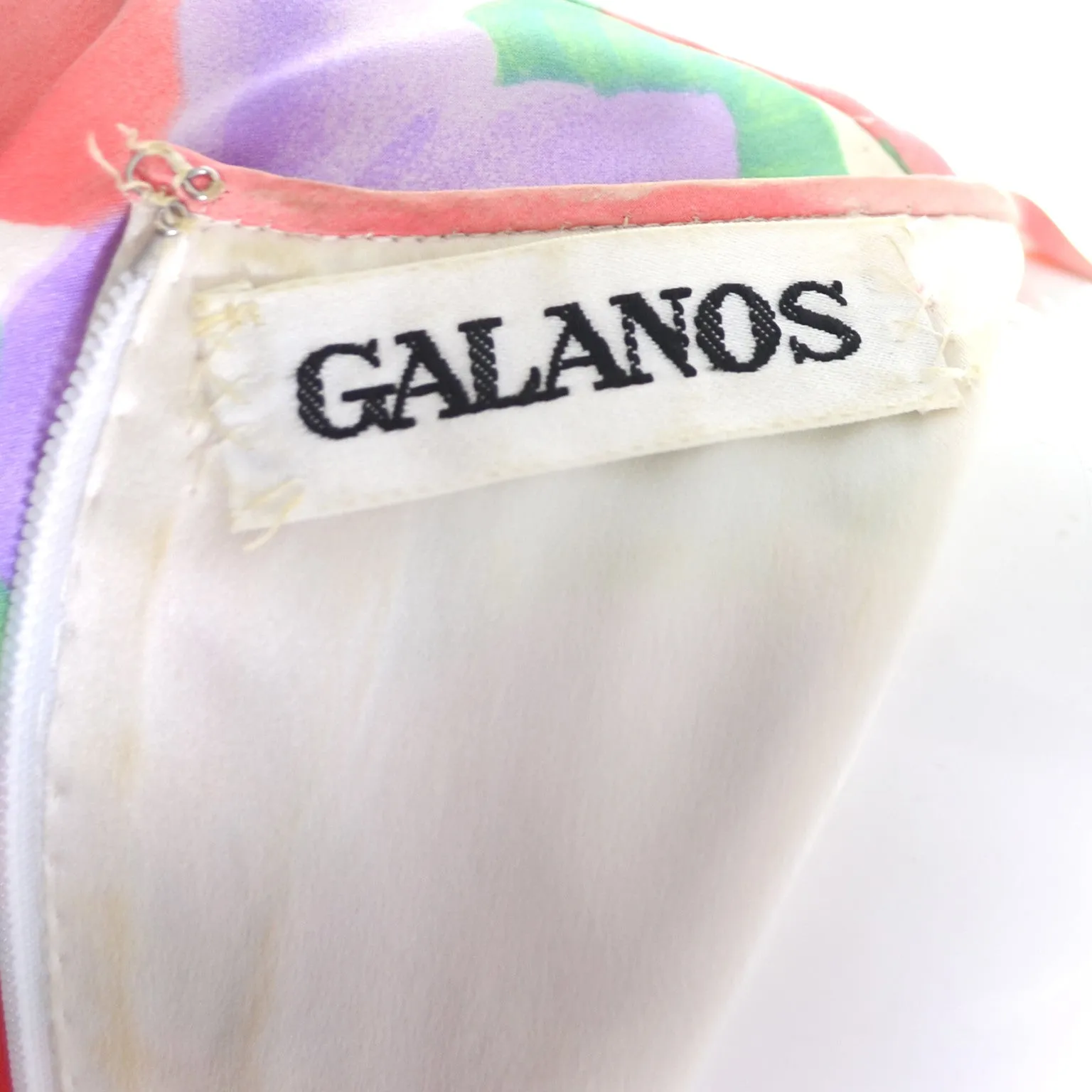 James Galanos Vintage Dress Floral Silk Evening Gown Draping