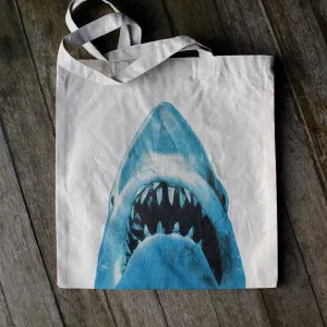 JAWS Shark reusable canvas tote bag