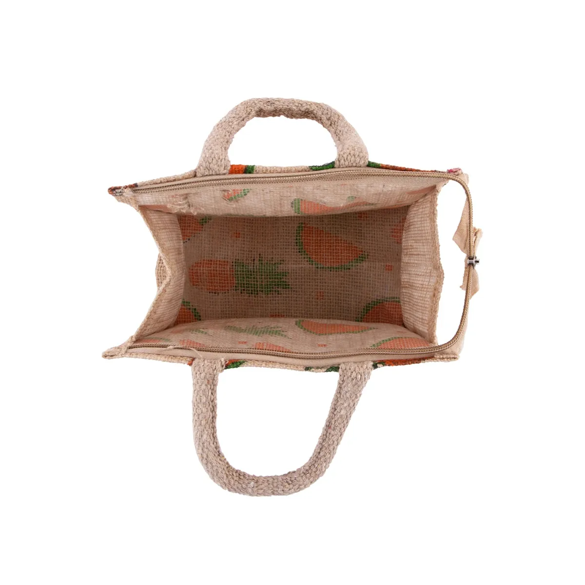 Jute Bag with Zip - 8 x 8 Inches | Jute Tote Bag/ Bag Of Jute/ Jute Bag for Lunch Box