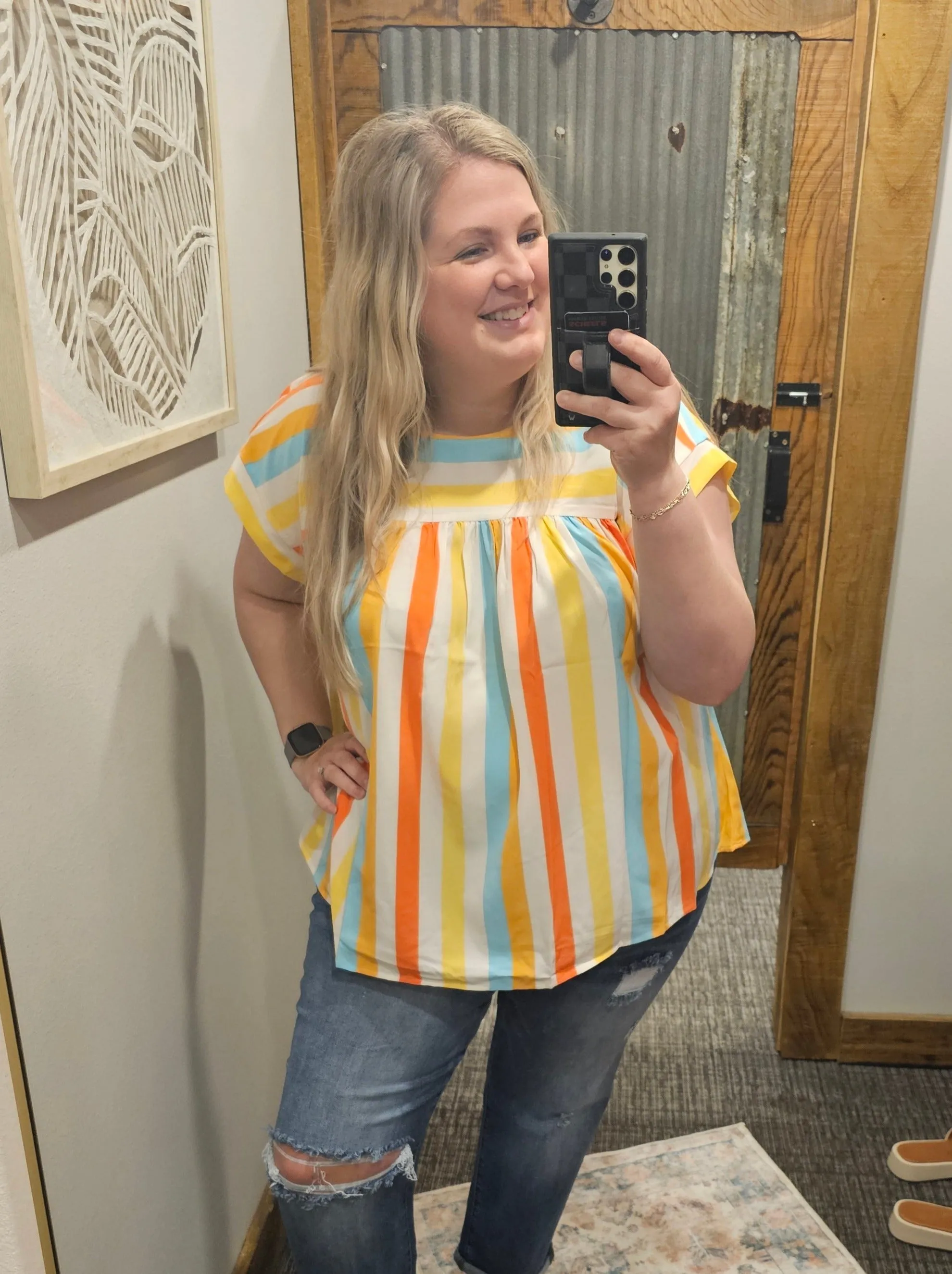 KARLEY CURVY MULTI COLORED BLOUSE