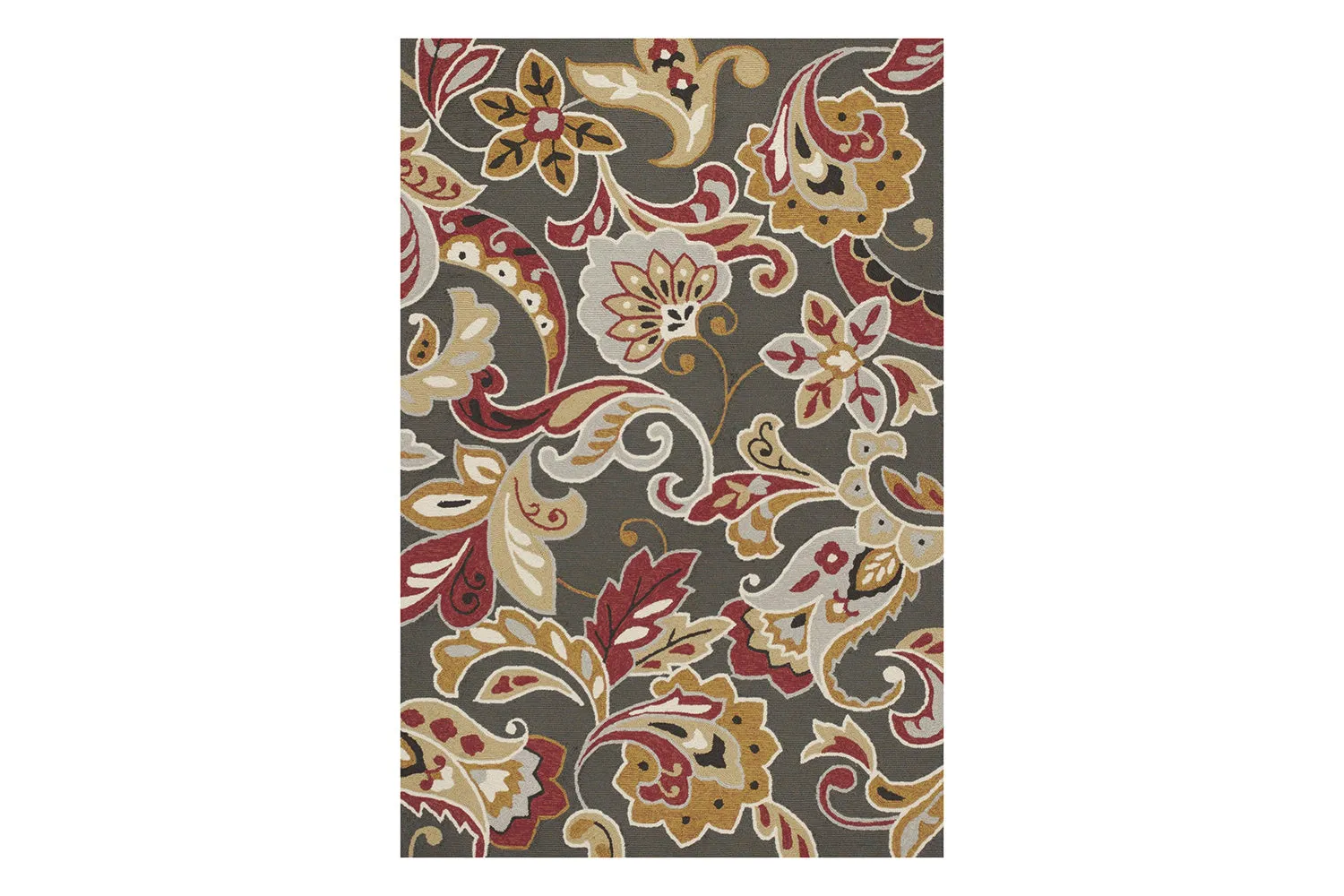 KAS Harbor Taupe Flora Indoor/Outdoor Rug