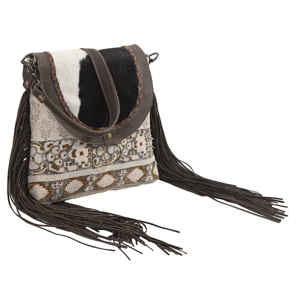 KB257 - KB257 -MESSENGER Real Cowhide Leather and Upcycled Canvas Ladies Bag 14 x 11 KB257 - KB257