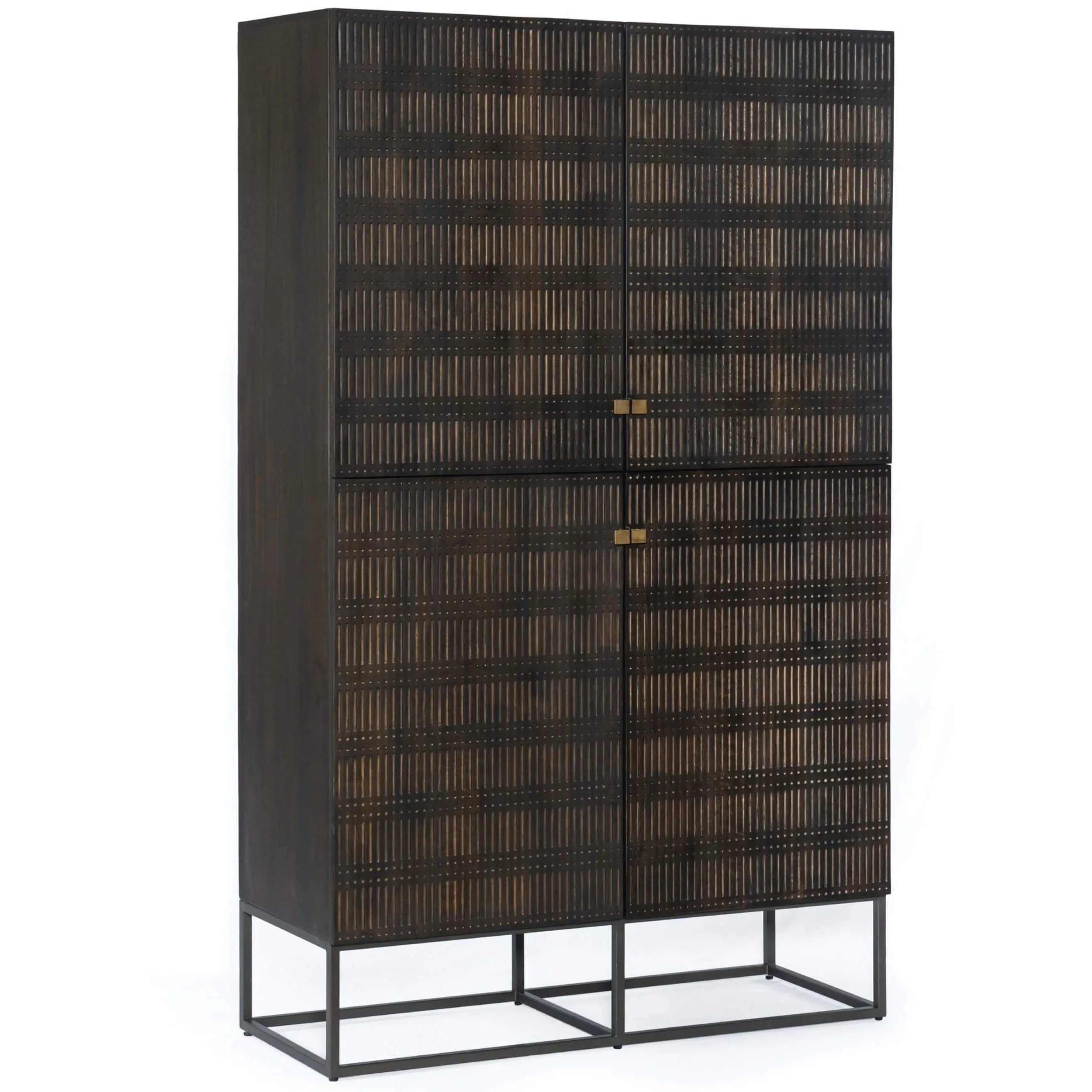 Kelby Cabinet, Carved Vintage Brown