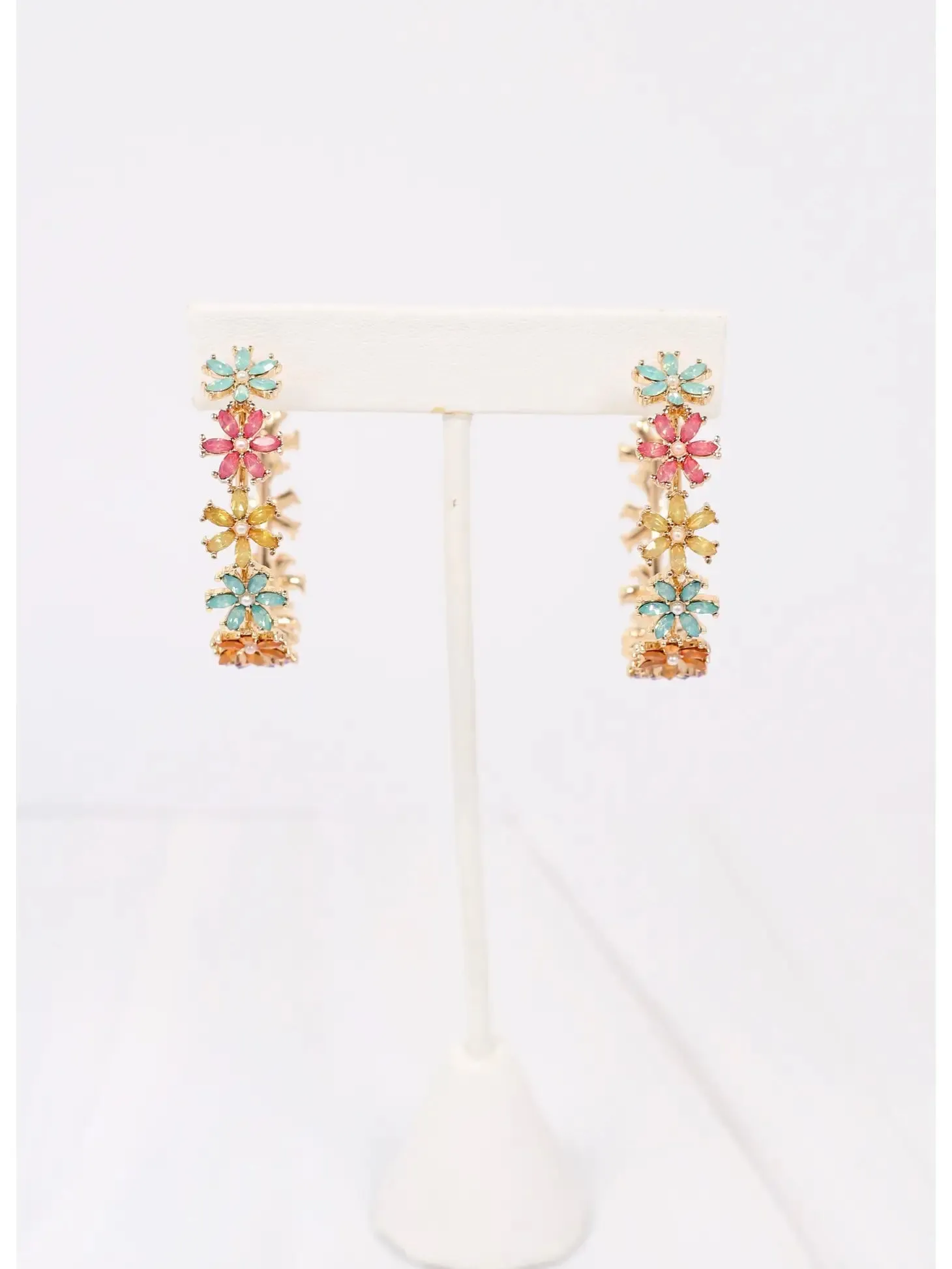 Kene Stone Flower Hoop Earring