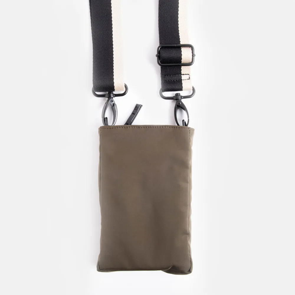 Khaki Padded Phone Pouch Bag