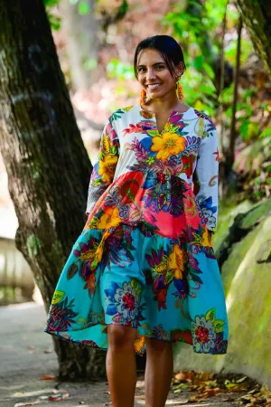 KikiSol Multi-Colored Fiji 3 Ruffle Dress