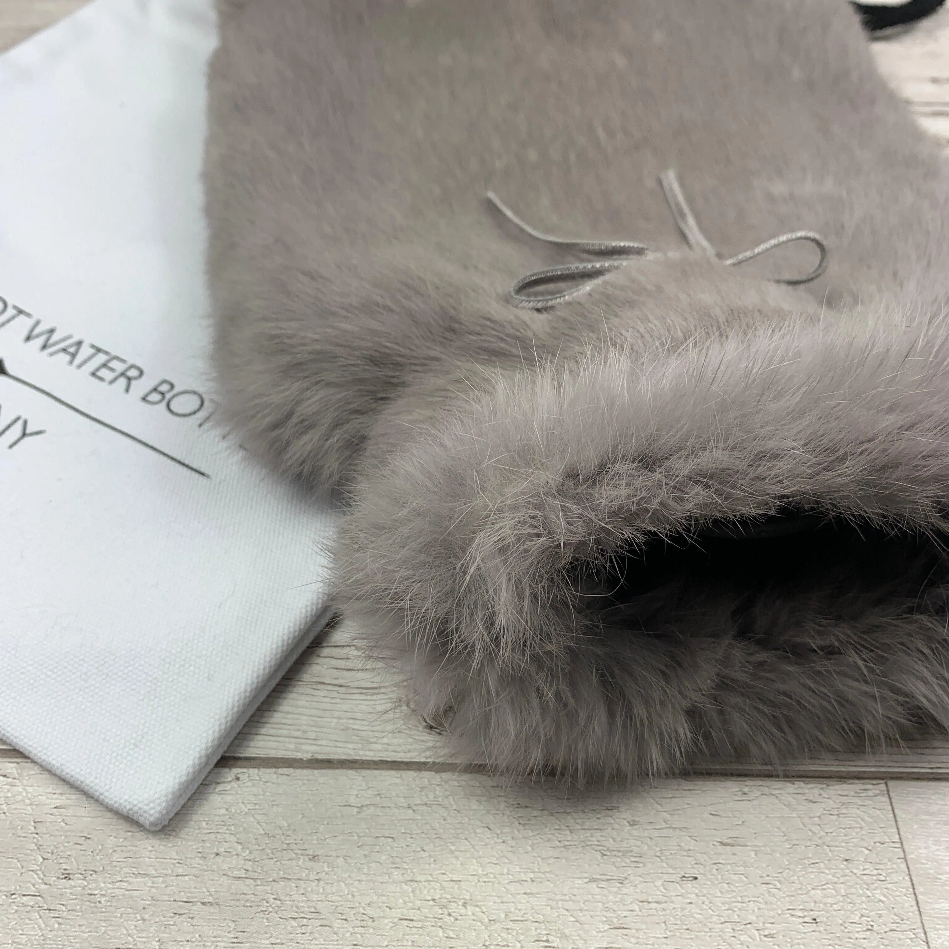 Large Grey Rabbit Fur Hot Water Bottle Cover | The Fur Hot Water Bottle Company
